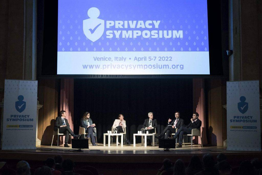An image of panellists at the Privacy Symposium.