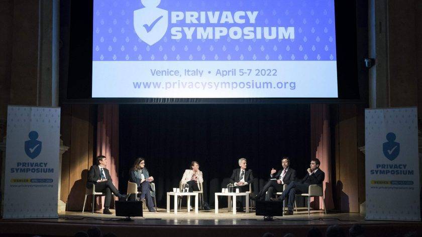 An image of panellists at the Privacy Symposium.