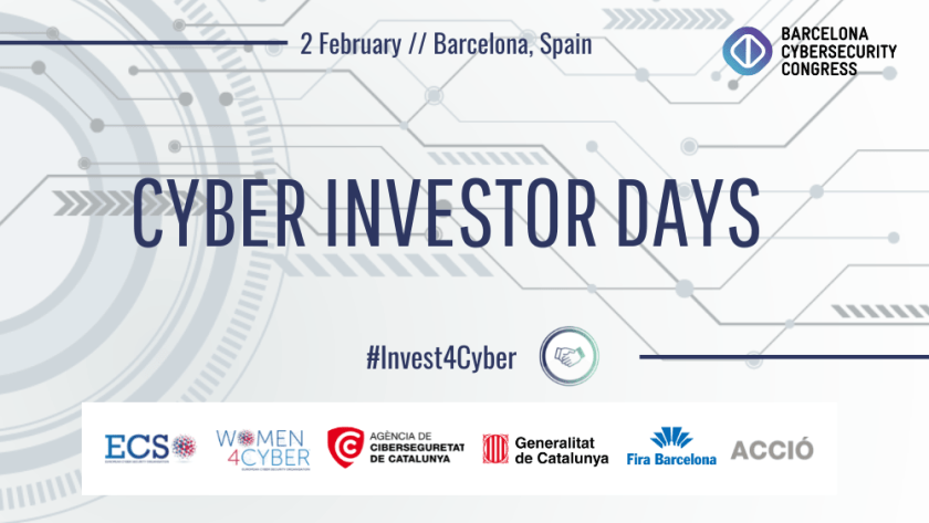 A visual for ECSO's Cyber Investor Days in Barcelona 2023.
