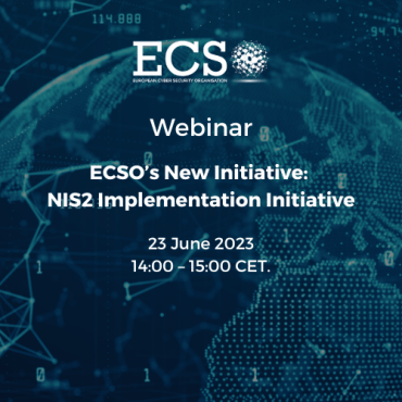 Visual of ECSO's webinar on the NIS2 implementation initiative organised on 23 June 2023.