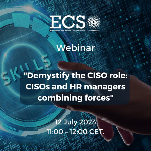 Visual for ECSO's webinar "Demystify the CISO role: CISOs and HR managers combining forces"