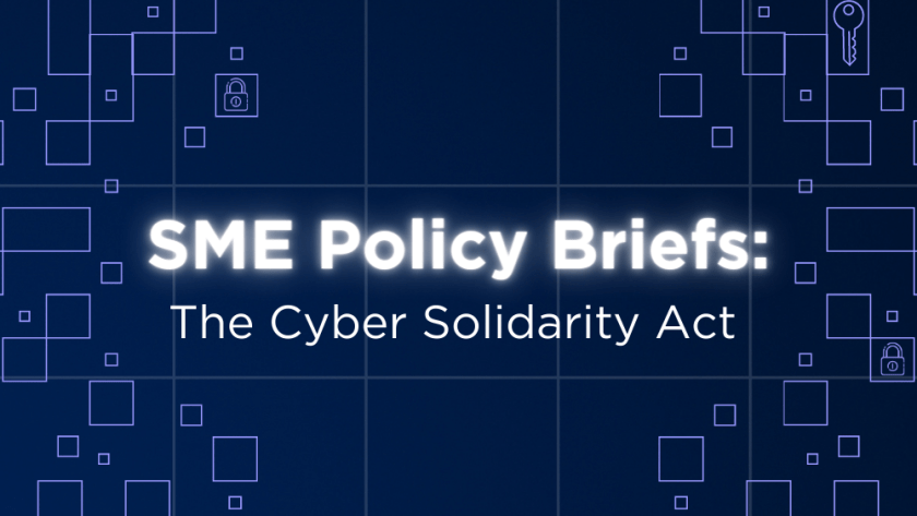 The visual for ECSO's SME Policy Brief webinar on the Cyber Solidarity Act.