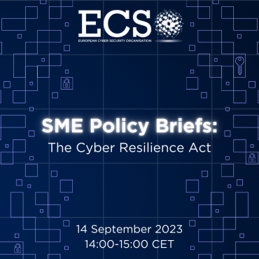 The visual for ECSO's SME Policy Brief webinar on the Cyber Resilience Act.