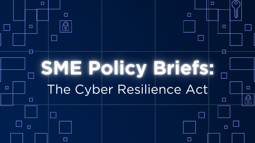 The visual for ECSO's SME Policy Brief webinar on the Cyber Resilience Act.