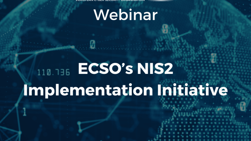 The visual for ECSO's NIS2 Implementation Initiative webinar.