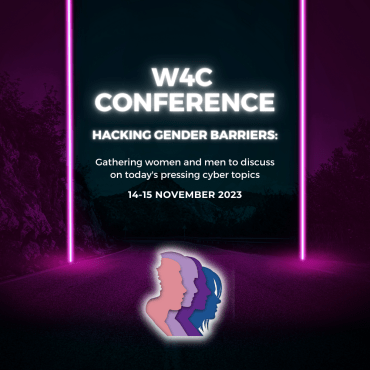 A visual for the Women4Cyber Conference.