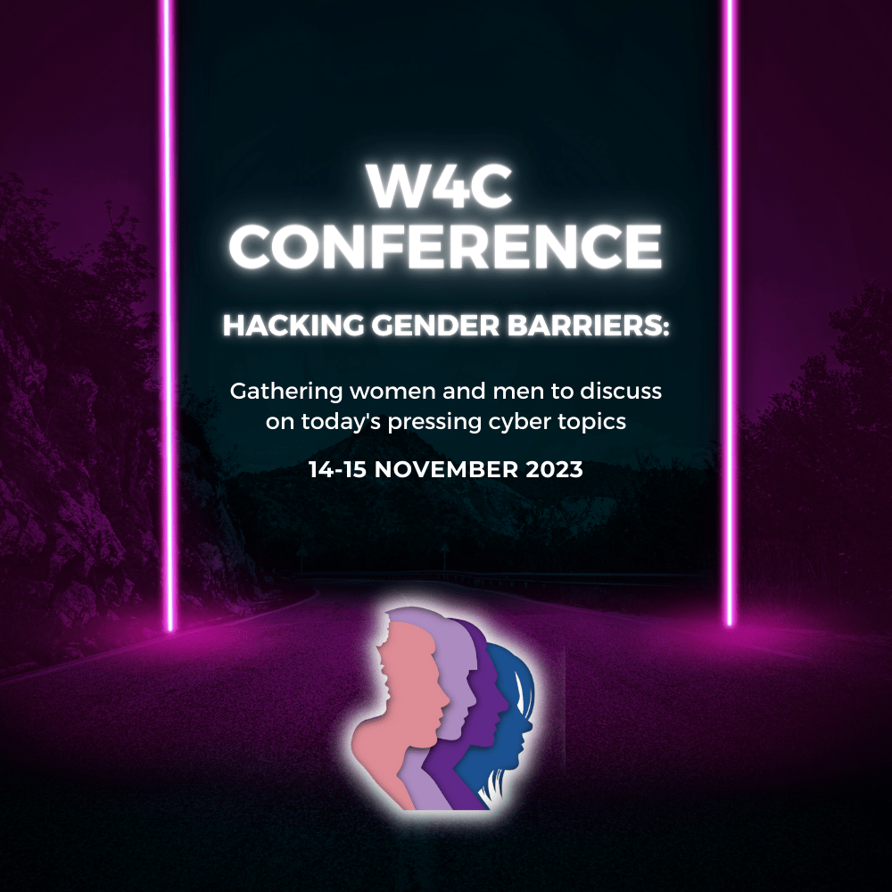 A visual for the Women4Cyber Conference.